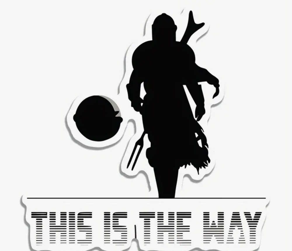 MANDALORIAN STICKER LICENSED DECAL, PLUS FREE EMBROIDERED PATCH STAR WARS DECAL