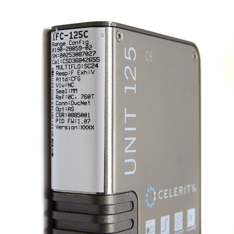 Celerity Unit IFC-125C Mass Flow Controller MFC (Cl2/300cc) D-Net Digital+Cert.