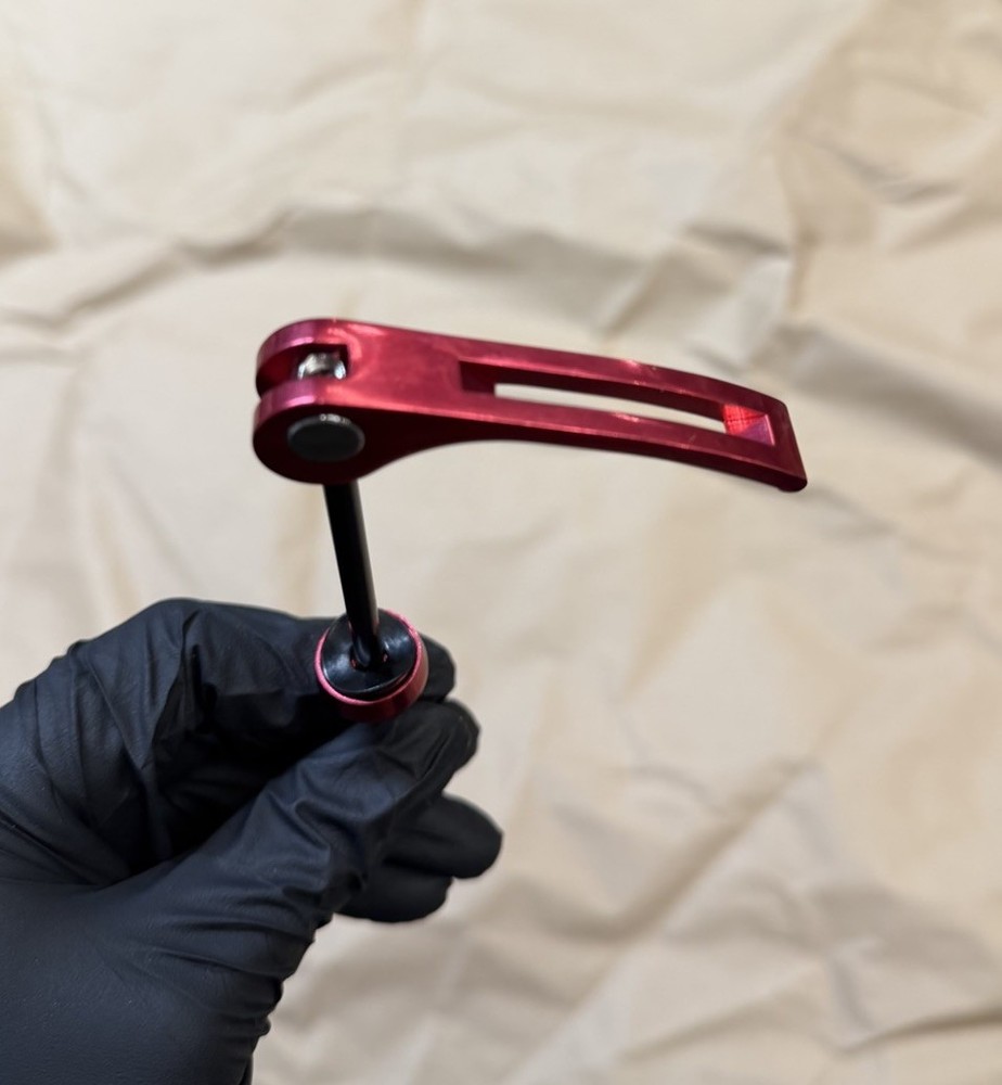 Red Anodized Front Bicycle Quick Release Axle