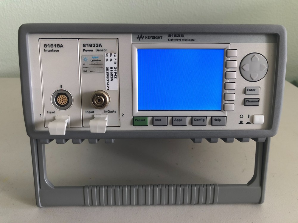 Keysight 8163B Lightwave Multimeter Mainframe+Interface81618A+power sensor81633A