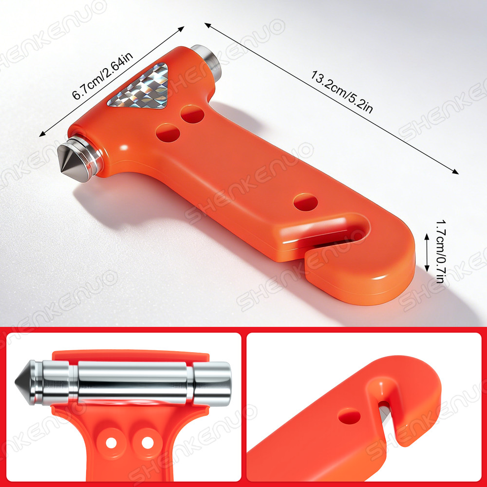 Multi-Function Car Safety Hammer – Emergency Window Breaker & Seatbelt Cutter