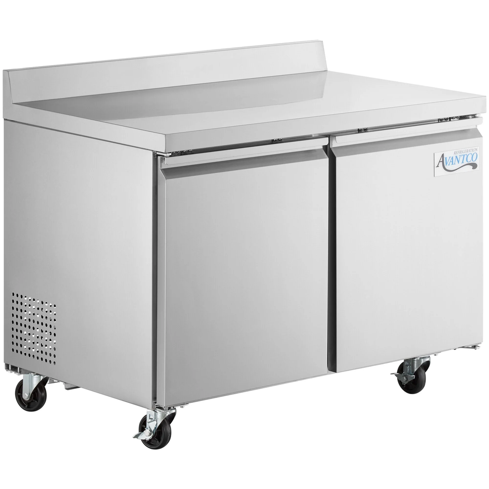 48" Two Door Worktop Refrigerator with 3 1/2" Backsplash