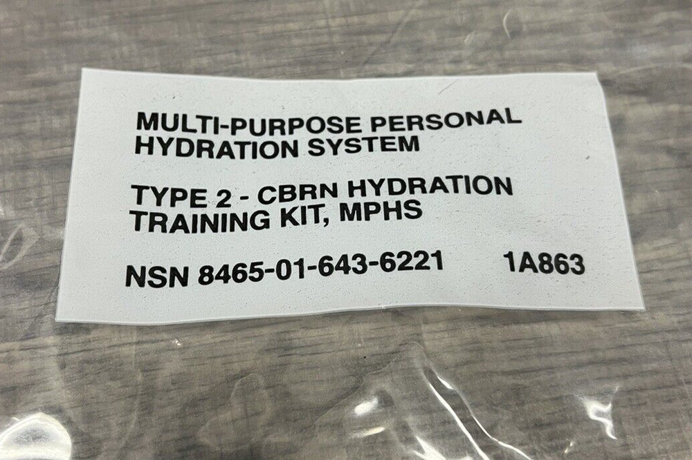 CBRN HYDRATION TYPE 2 TRAINING KIT MULTI-PURPOSE PERSONEL MPHS 6221 NIP