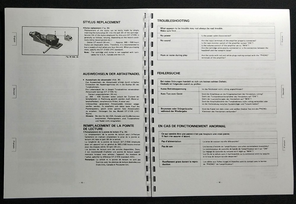 JVC QL-Y5F Turntable Owners Manual