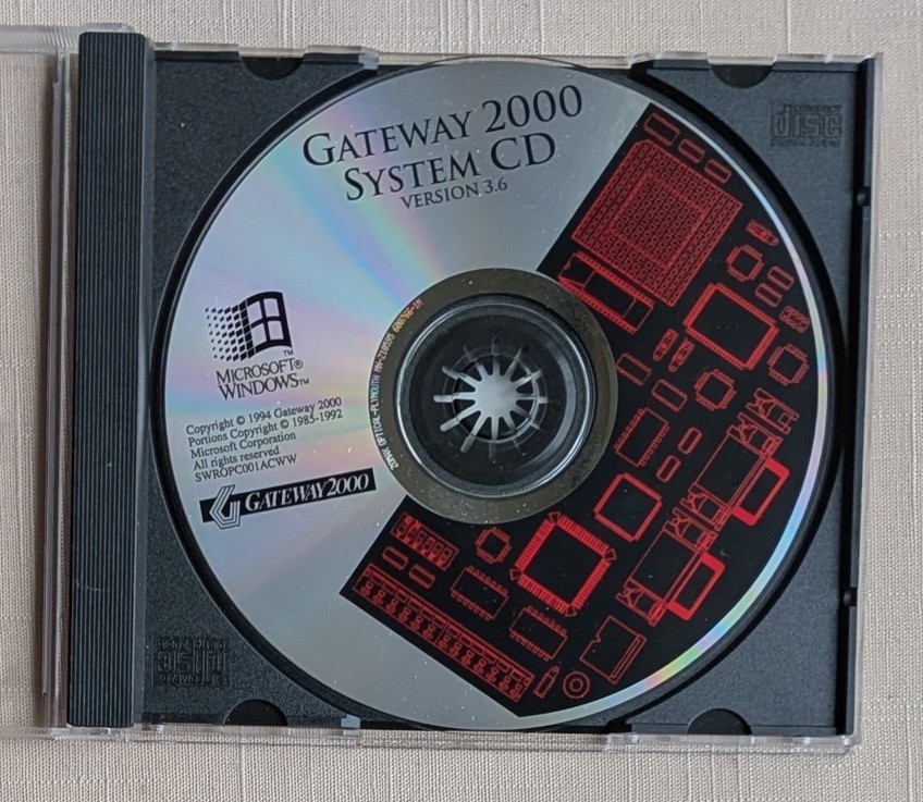 Vintage Gateway 2000 System CD for Microsoft Windows, Version 3.6