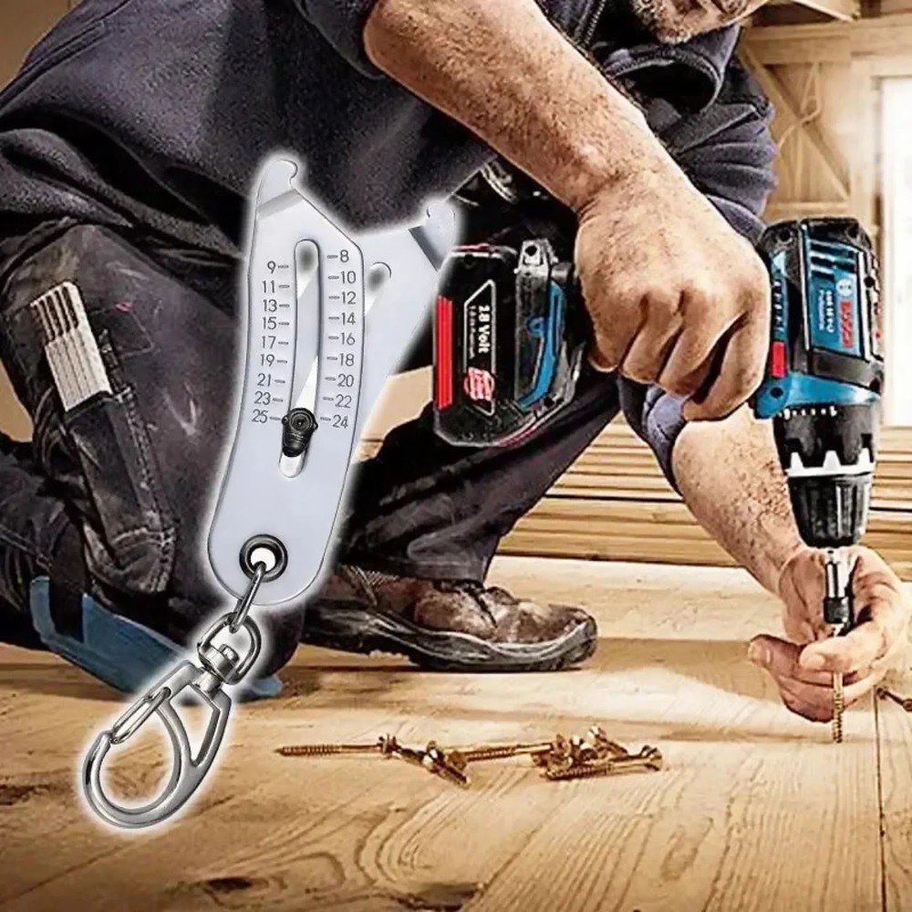 2× Portable Thread Checker Set - Precision Bolt Size Finder with Keychain Ring