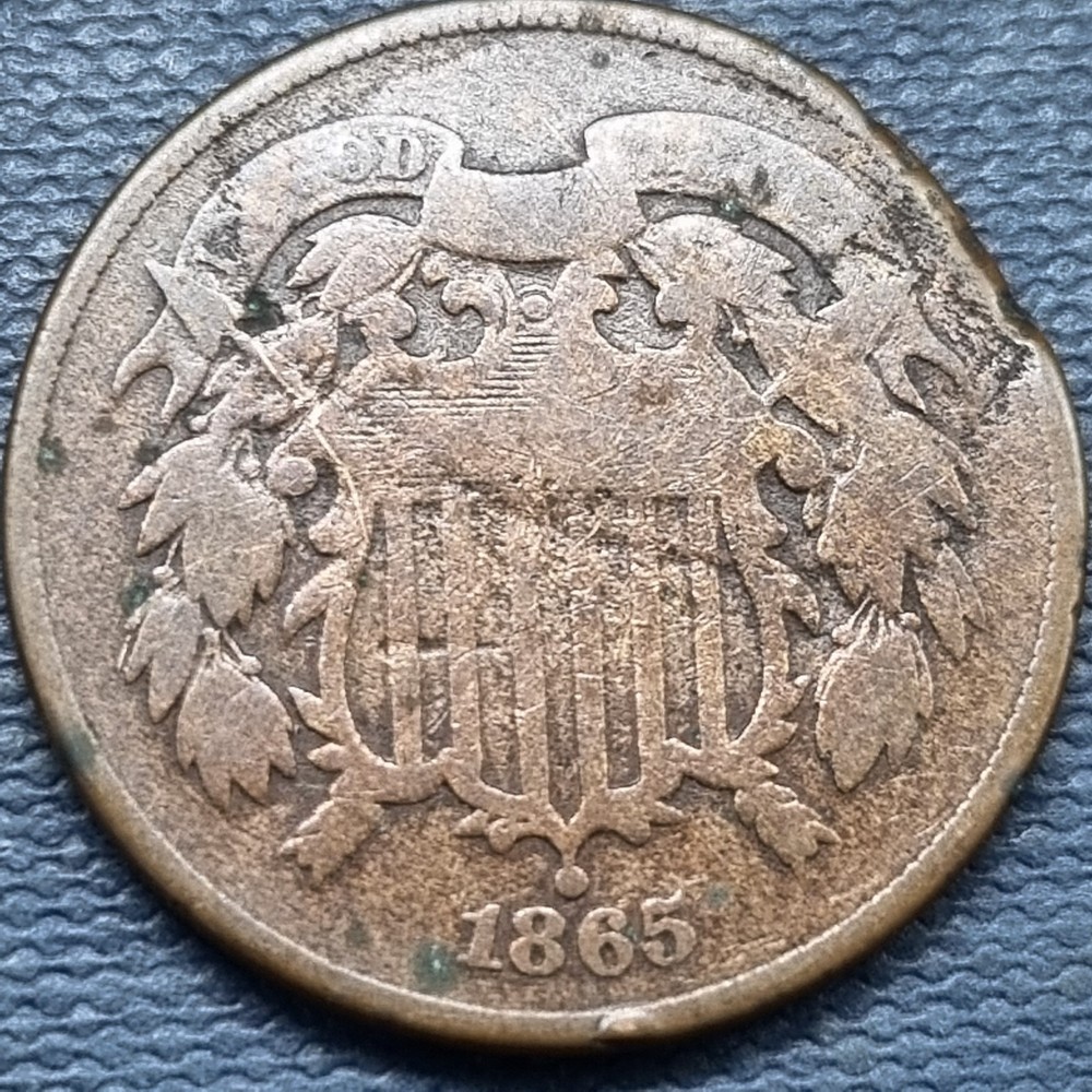 1865 Two Cent Piece 2c Circulated #101242