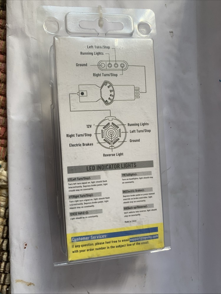 7 Way Blade & 4 Pin Trailer Light Circuit Tester With Led Indicators 6 Function