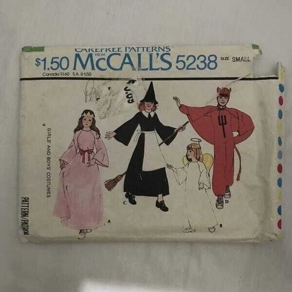 #5238 McCalls angel maiden witch Costume Sewing pattern SMALL