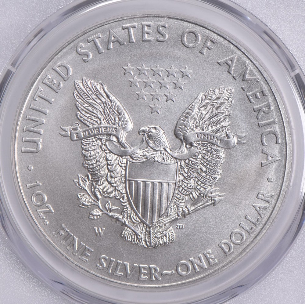 SP70 2014-W BURNISHED SILVER EAGLE PCGS Blue Label