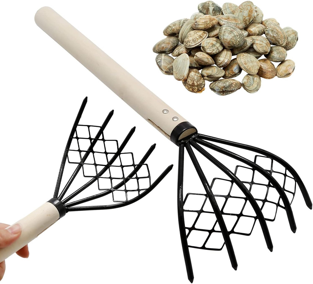 2 Pcs Claw Rake Clam Scraper Tool for Beach Clamming Claws Hand Rake Seafood She