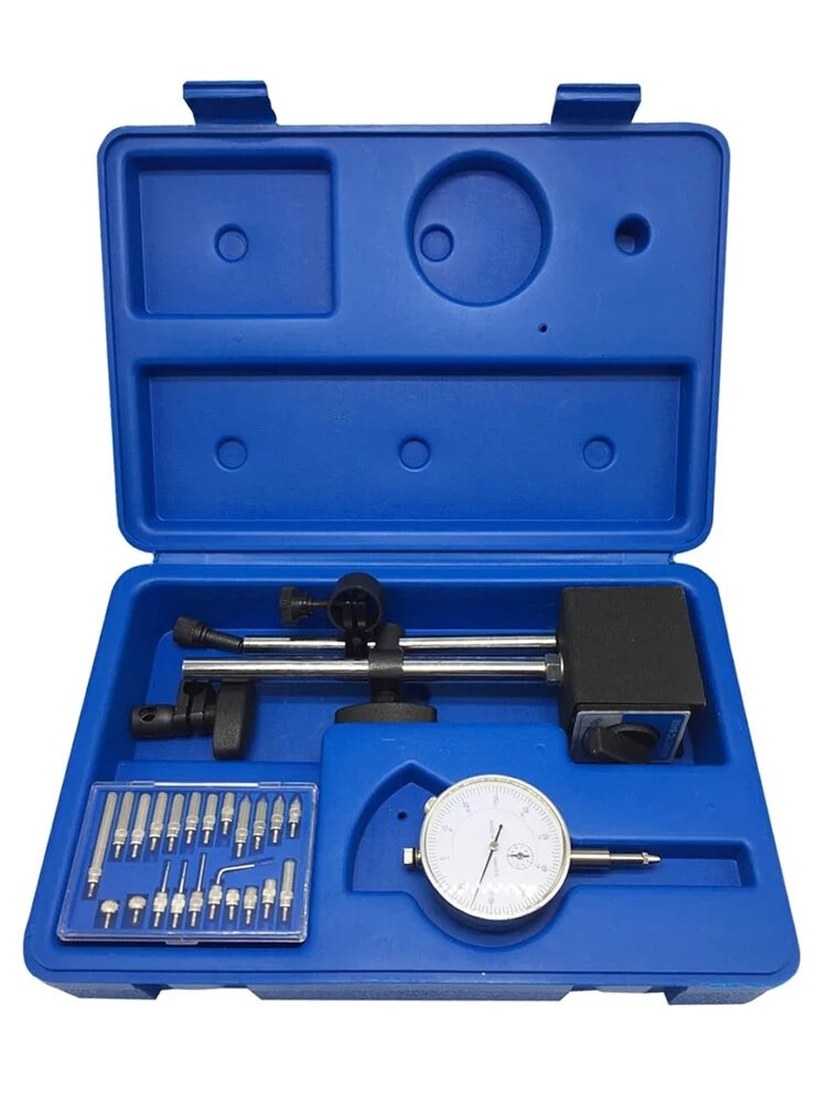 1Pc Dial Indicator with Magnetic Base Precision Measurement Inspection Tool