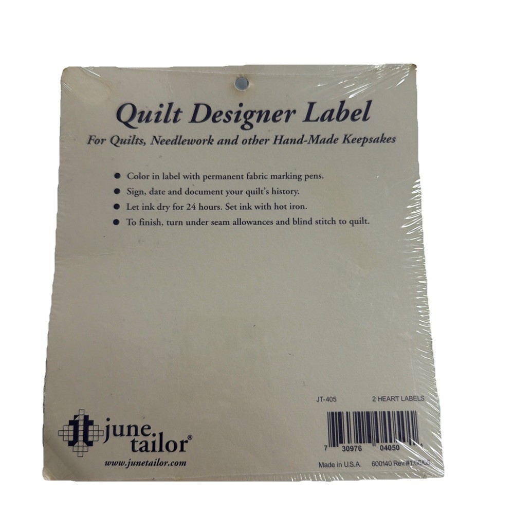 June Tailor Quilt Designer Label