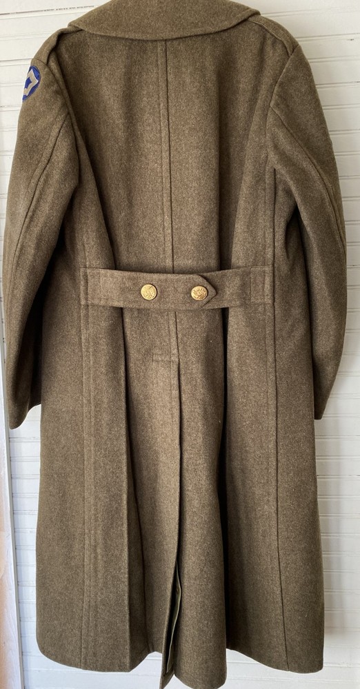 WWII US Army First Sergeant Uniform Trench Coat Jacket 38R