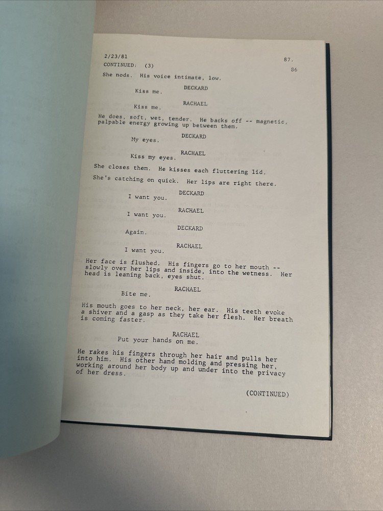 RARE Original BLADE RUNNER Movie Script Screenplay 1982 Harrison Ford Ridley