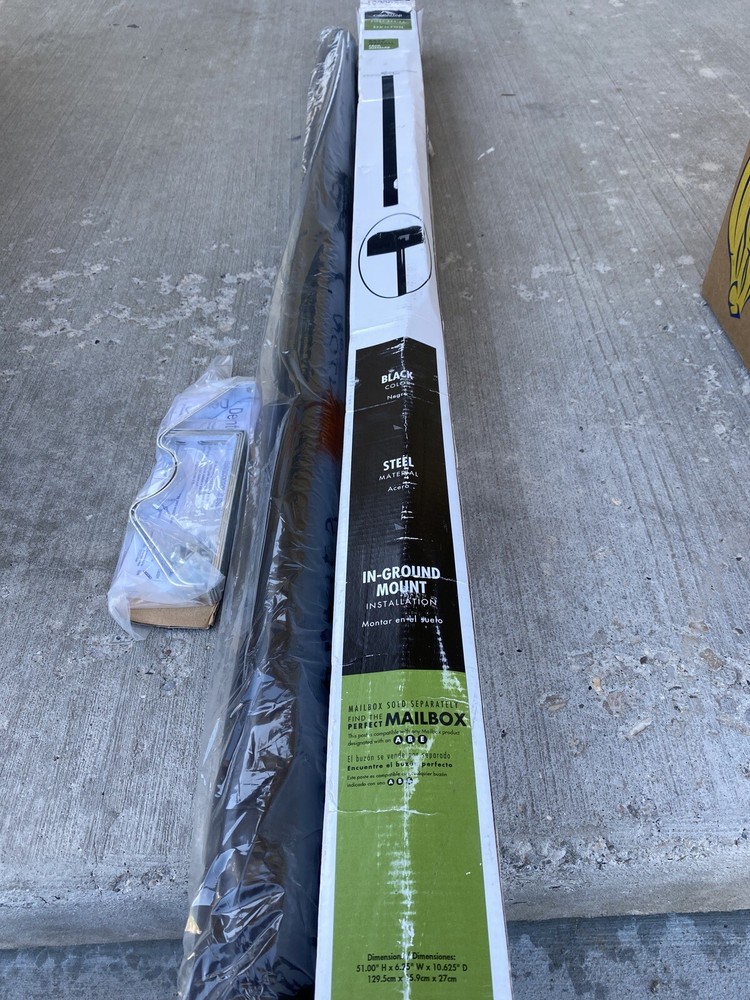 Gibraltar Denton Steel Round Mailbox Post Black