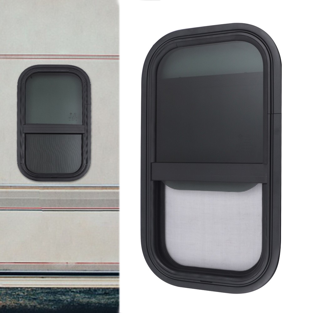 RV Camper Window Teardrop Vertical Trailer Sliding Window 12''x22''+Accessories