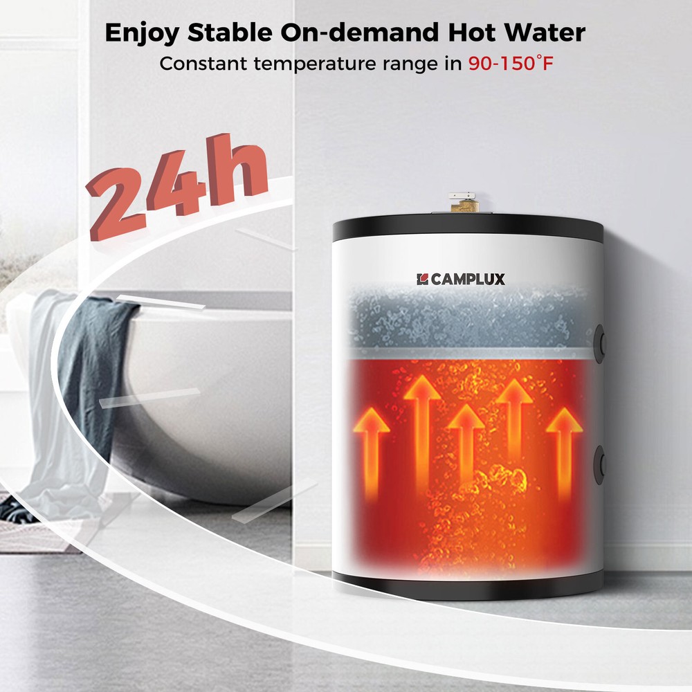 CAMPLUX 18 Gallons Tank Water Heater Electric Instant Hot Water Supply System RV