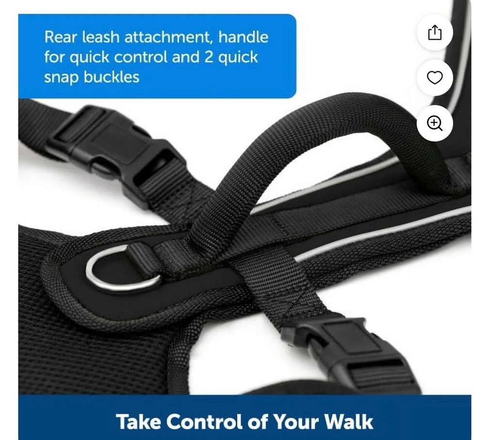PetSafe EasySport Dog Harness, Adjustable, Padded with Handle, Reflective, Large