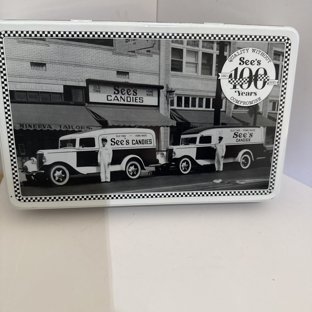 See’s Candies Centennial Retro Keepsake Tin 1921 - 2021 Empty