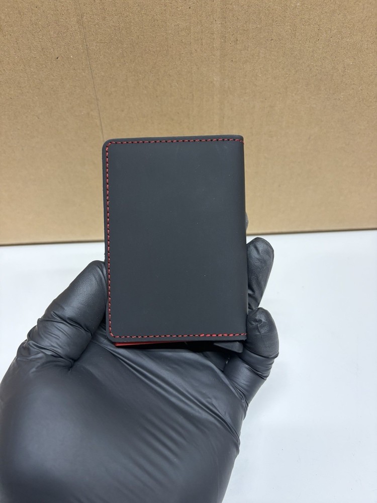 Secrid SM Slim Wallet Matte Black & Red Stitching