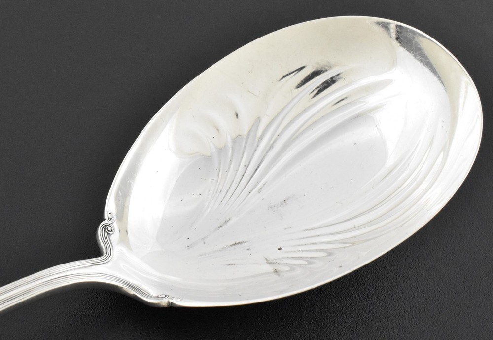 Pilgrim Sterling Serving Spoon 9in Frank Smith Monogram 92g