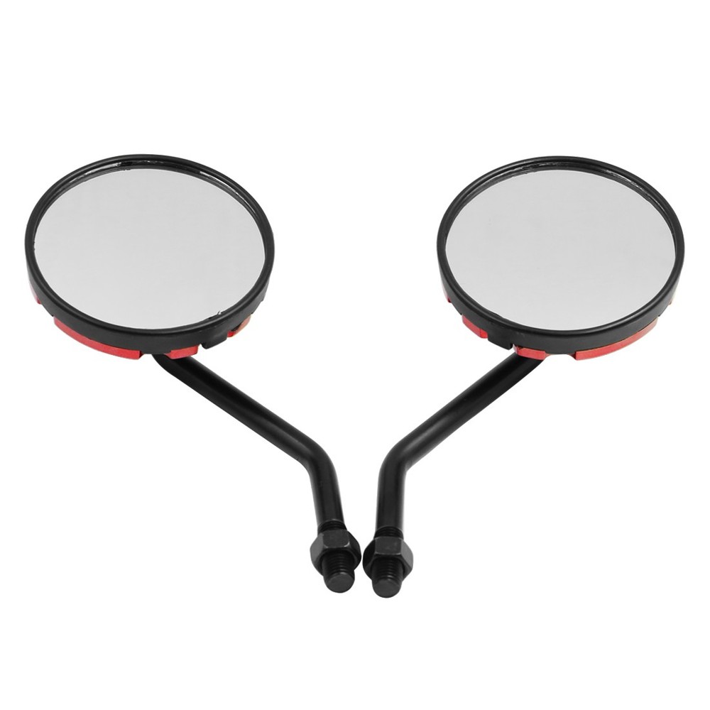 2pcs Universal Red Black 10mm Threaded Motorcycle Rearview Mirrors
