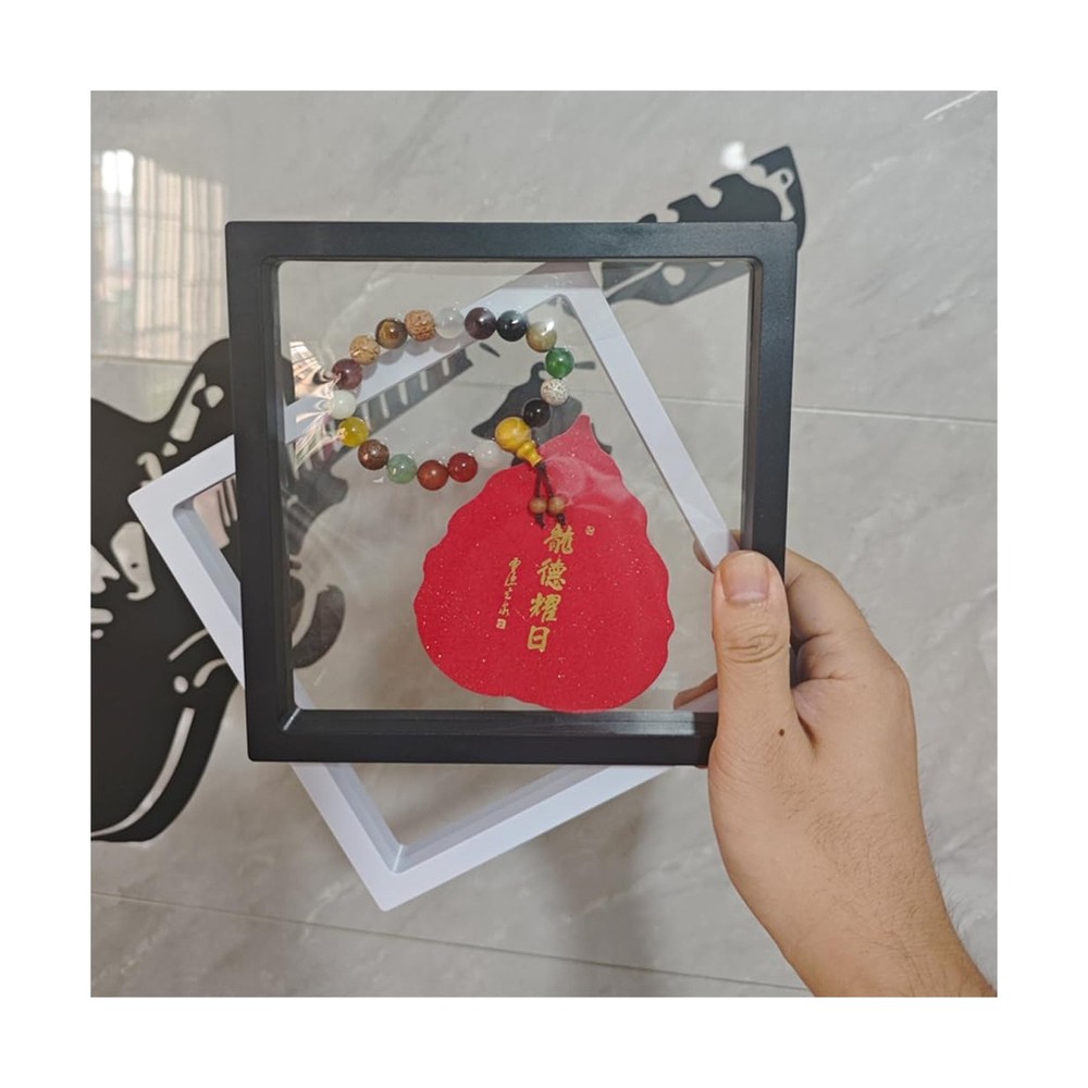 4 Pcs 3D Floating Display Case Frame Display Holder Stands Transpar... Fast Ship