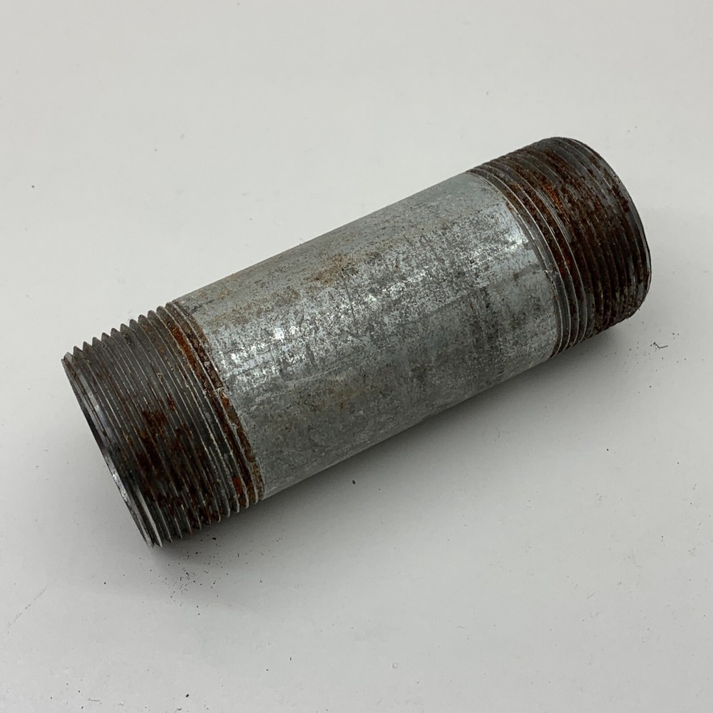 (4-Pack) 1-1/2" NPT x 5" Threaded Galvanized Steel Pipe Nipple
