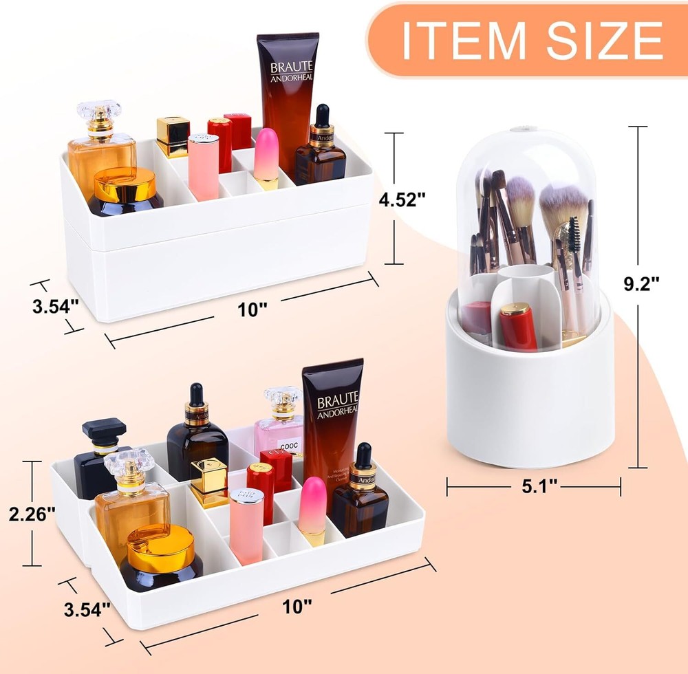 Vanity Makeup Organizer, Countertop Organizer with Makeup Brush Holder