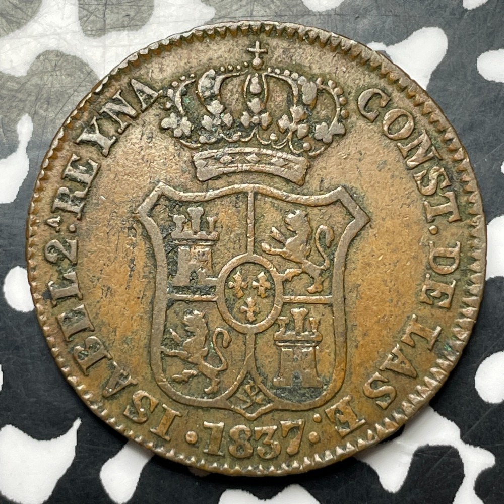 1837 Spain Catalonia 3 Quartos Lot#MK331