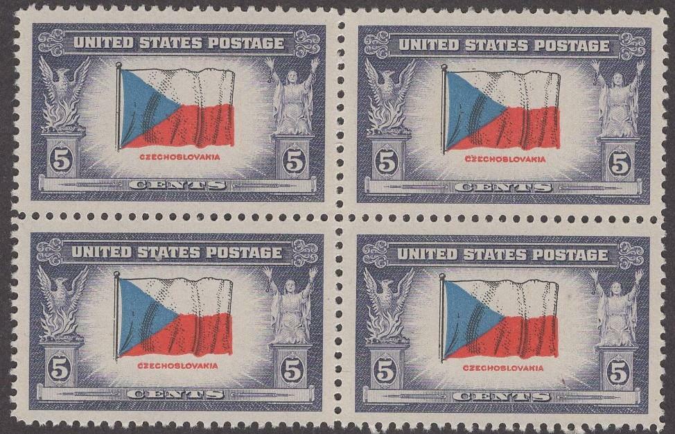 Scott # 910 - Block Of 4 - Czechoslovakia - MNH - 1943