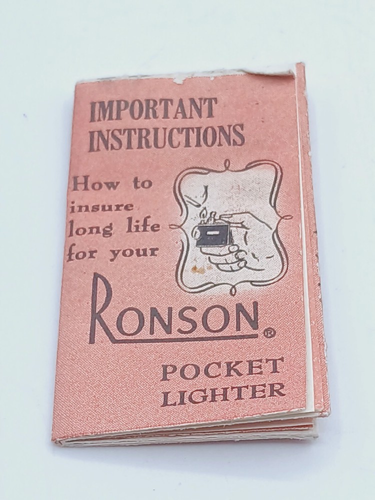 Vintage Ronson Standard Lighter Unstruck Original Box & Accessories Monogramed