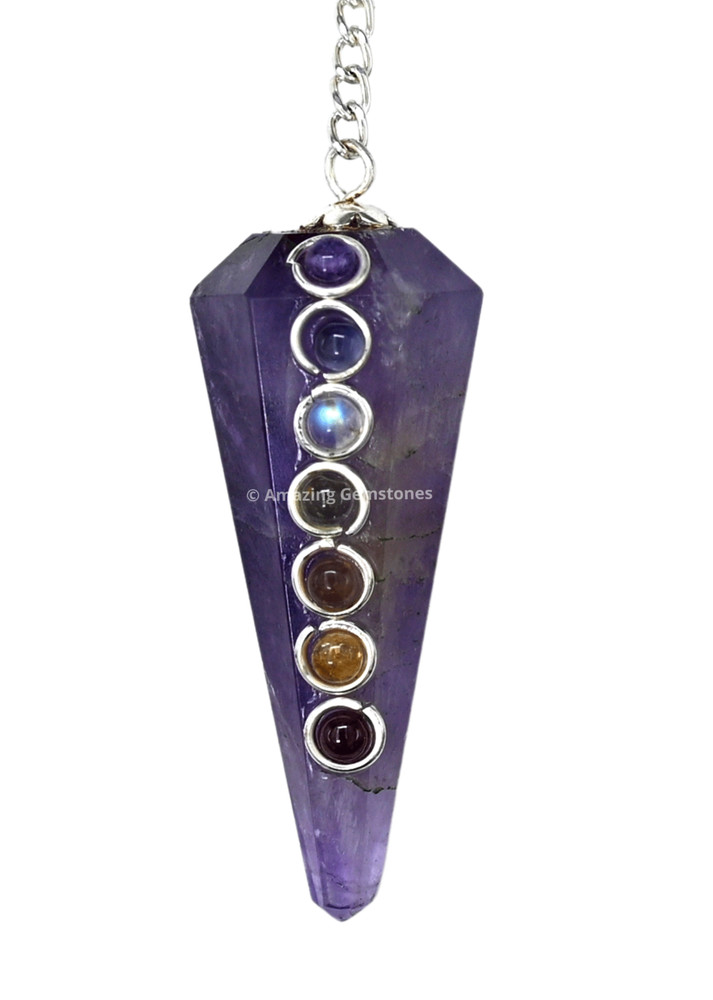 Amethyst Dowsing Crystal Chakra Pendulum