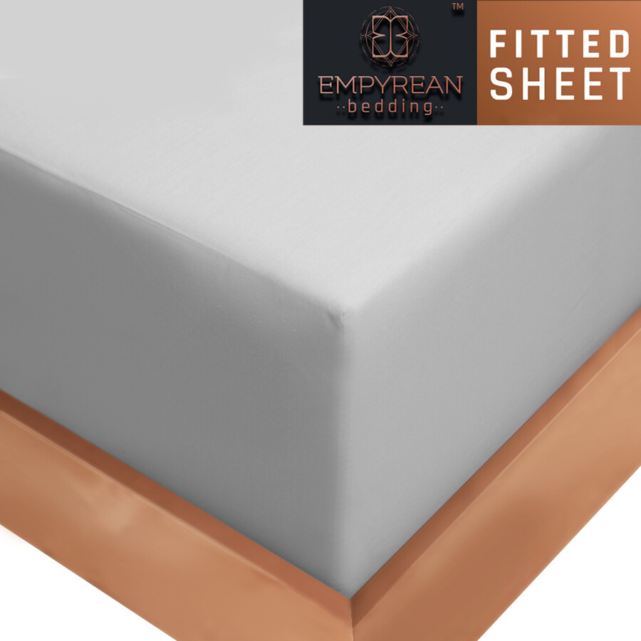 21” Extra Deep Pocket Ultra Soft Fitted Sheet with Corner Straps,Cal King-Silver