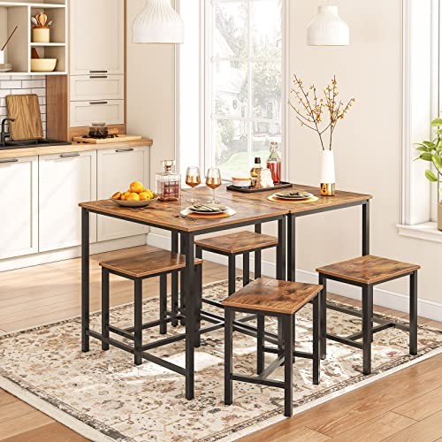 3-Piece Industrial Dining Table Set, Kitchen Table, Space Saving Dinette for