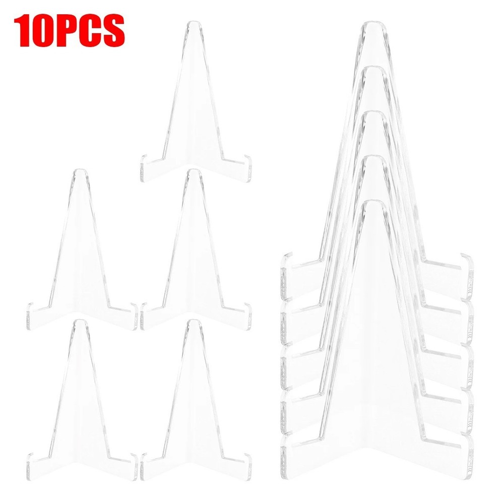 10 PCS Triangular Clear PS Display Stand Space-Saving Holder for Cards Coins US