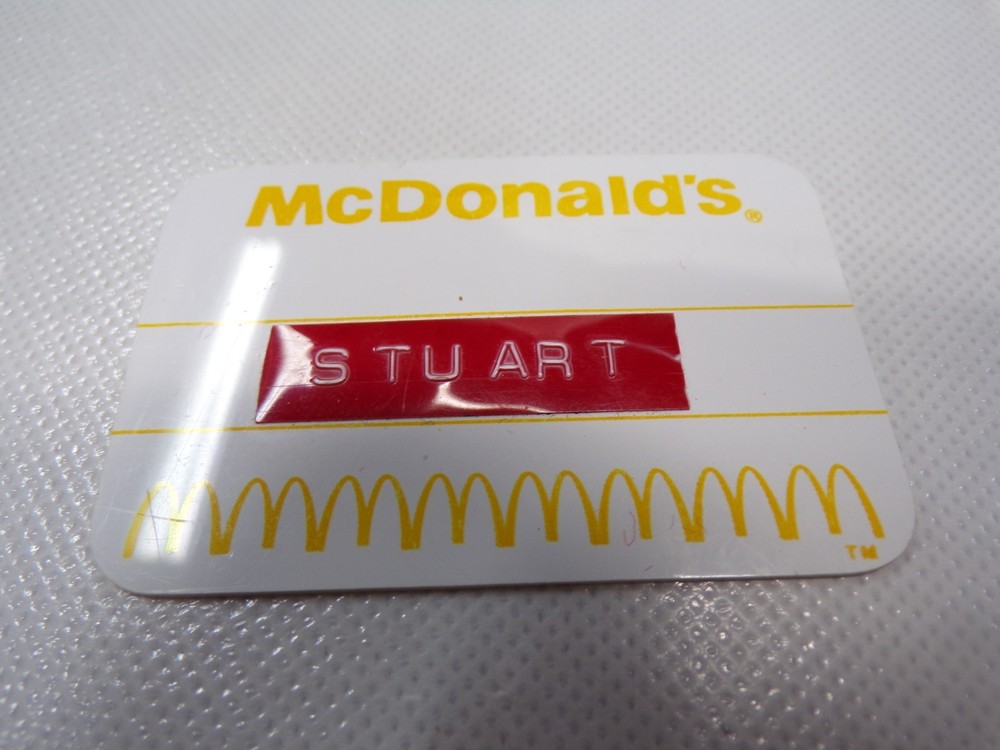 2 Vintage McDonalds Name Tags - Badges