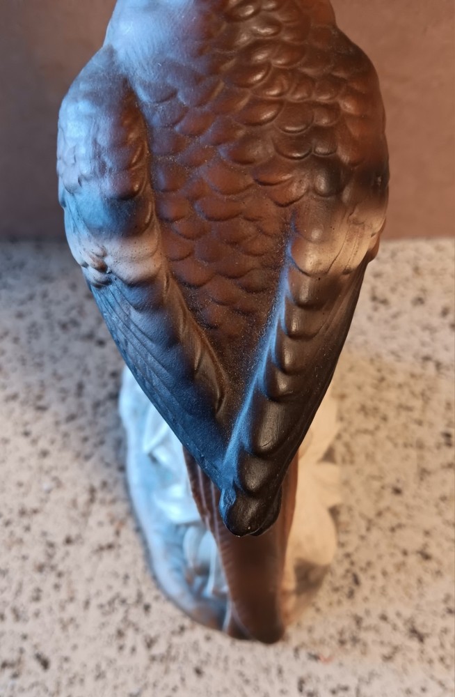 Vintage Brown Ceramic Parrot Figurine