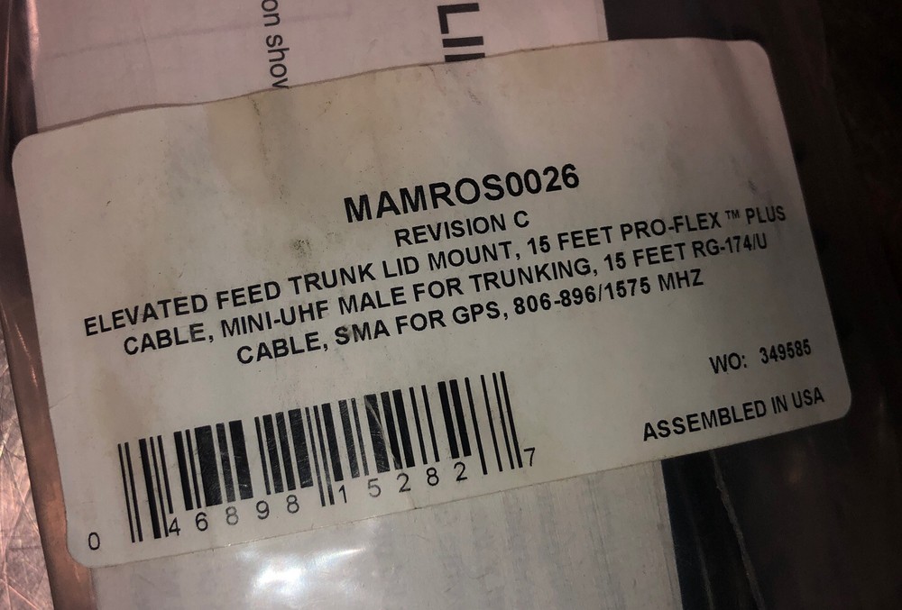 NOS MA/COM MAMROS0026 ELEVATED FEED ADJUSTABLE TRUNK LID MOUNT ANTENNA
