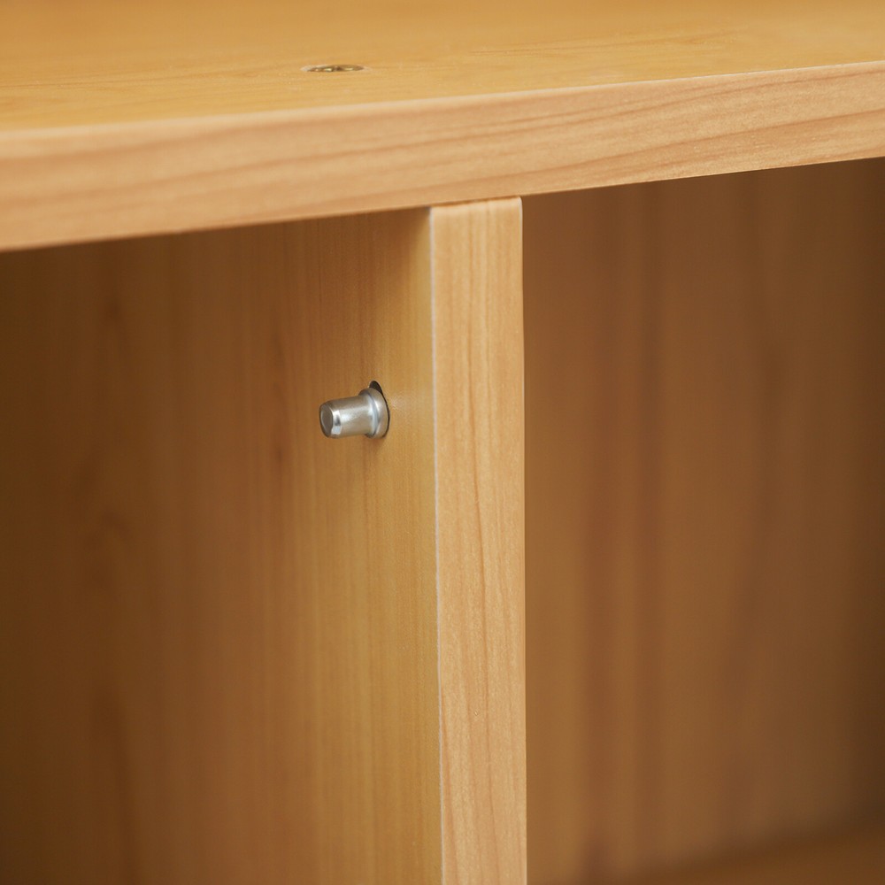 Open Bookshelf with Solid Wood Legs, Standing Open Bookshelf with 11 Compartment