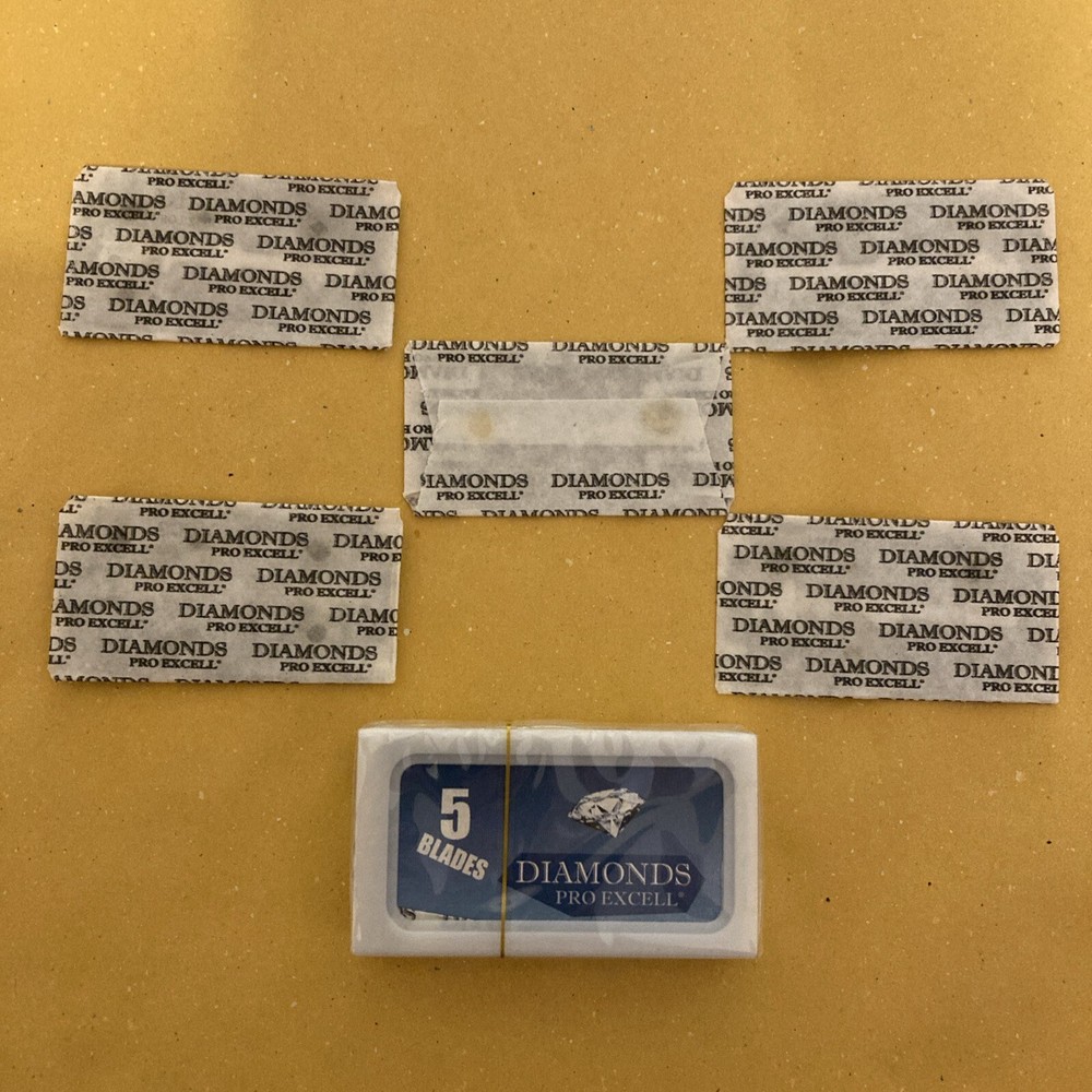 5 Double Edge Razor Blades, Diamond Pro Excell