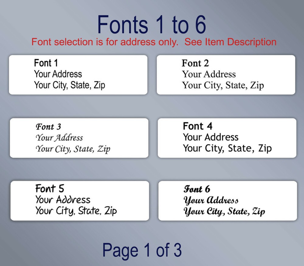 30 Personalized GLOSSY 1 x 2.63 Inch Return Address Monogram Brush Script Labels