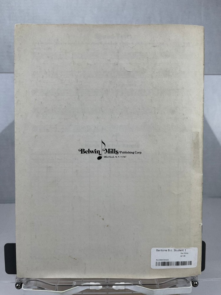 Baritone Student Level One Fred Weber Belwin Mills Book Elementary