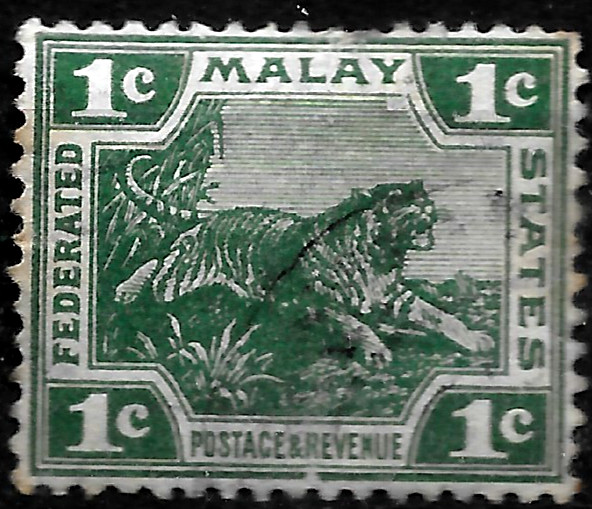 1906  MALAYA  SC#38  "TIGER"🔥 USED  VF