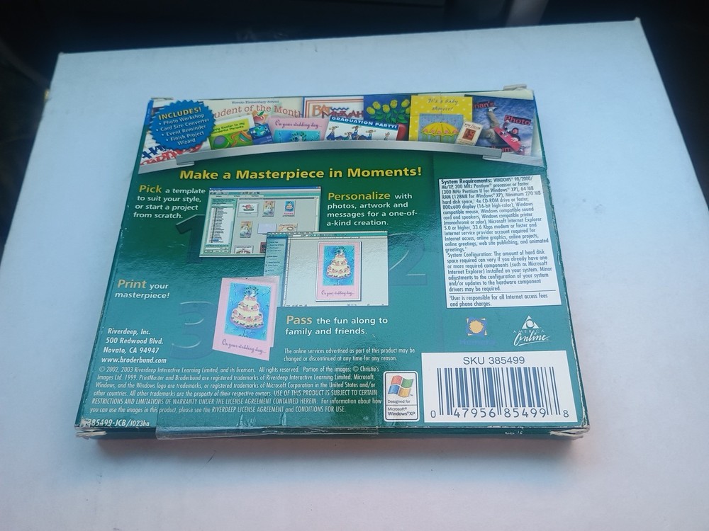 Broderbund PrintMaster Silver 15 Win XP Graphics Software