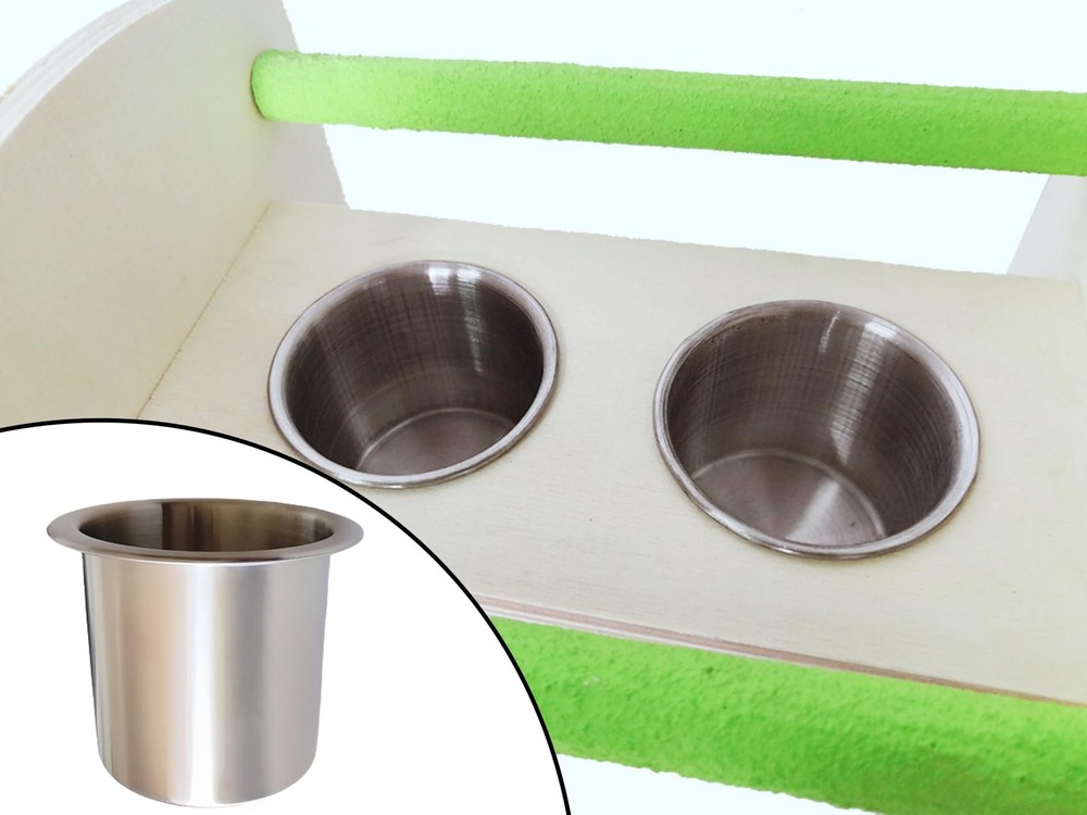 2Pcs Stainless Steel Cup Holder Insert Sofa Recliner silver