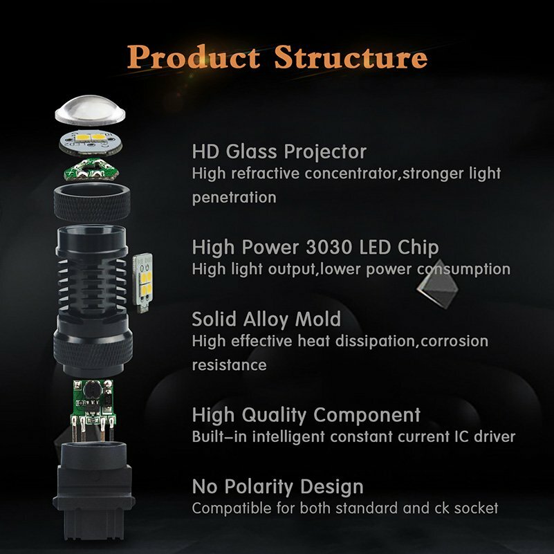 AUXITO 3157 Switchback LED Turn Signal Lights Anti Hyper Flash Canbus 16K EXD