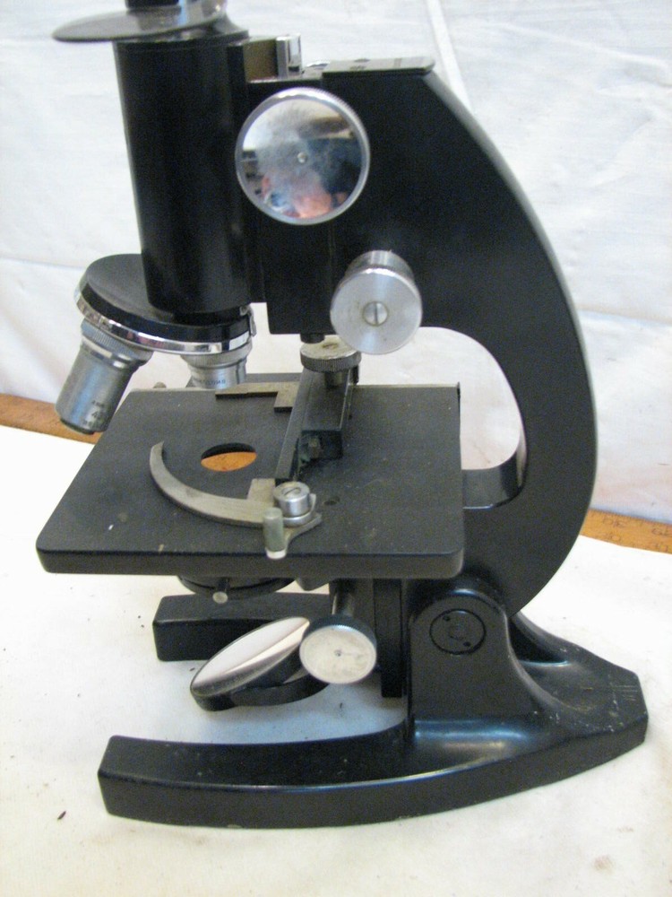Vintage Bausch & Lomb Optical Microscope 43X Objective Compound Stage