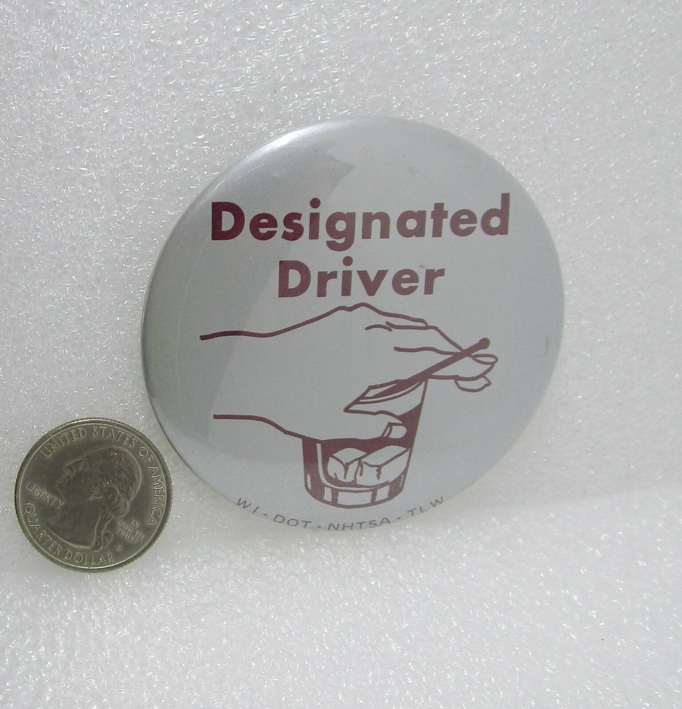 Designated Driver WI Dot Button Pin